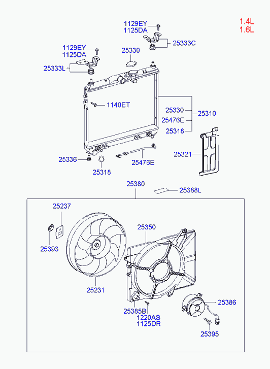 KIA-HYUNDAI 253801C100 - Ventilator, radiator aaoparts.ro