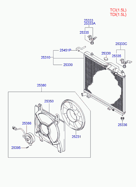 KIA-HYUNDAI 253801C100 - Ventilator, radiator aaoparts.ro