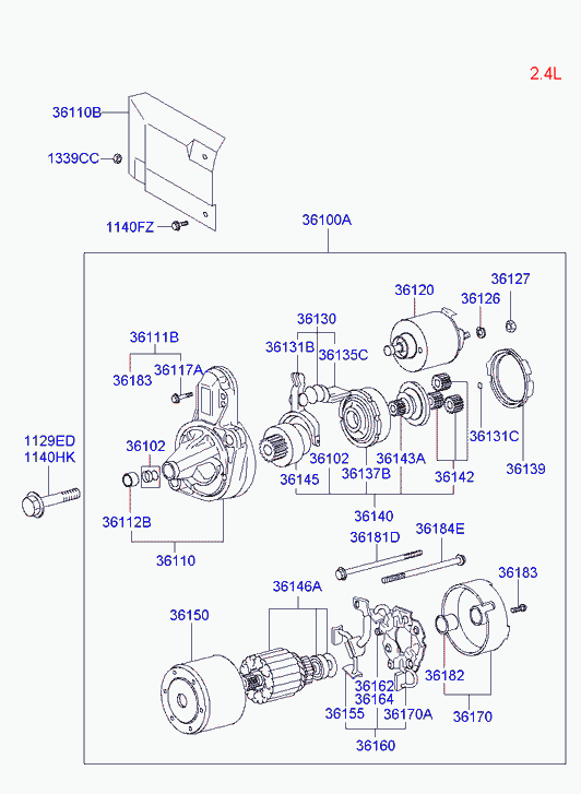 KIA 36100--3805 0 - Starter aaoparts.ro