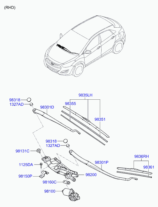 KIA-HYUNDAI 98350-3R200 - Lamela stergator aaoparts.ro