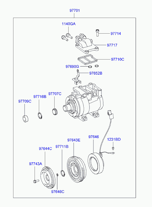 Hyundai 97701-1C100 - Compresor, climatizare aaoparts.ro