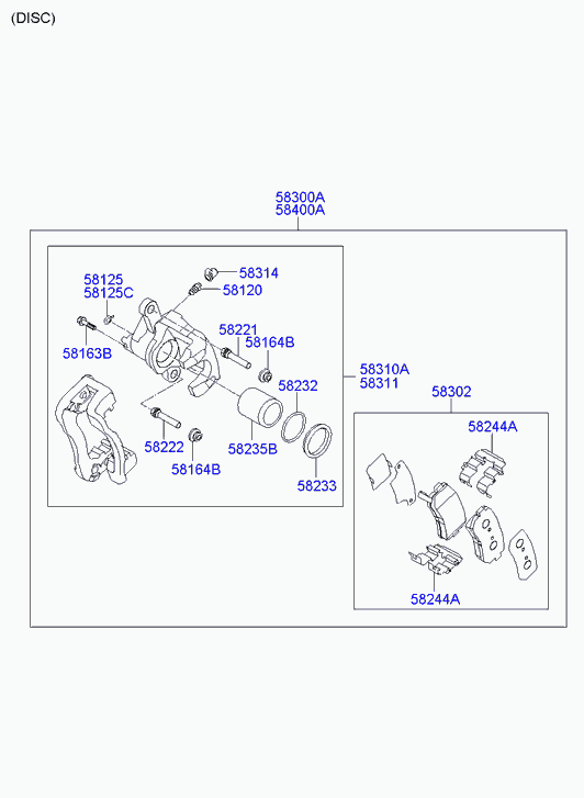 KIA-HYUNDAI 58302 1JA31 - Set placute frana,frana disc aaoparts.ro