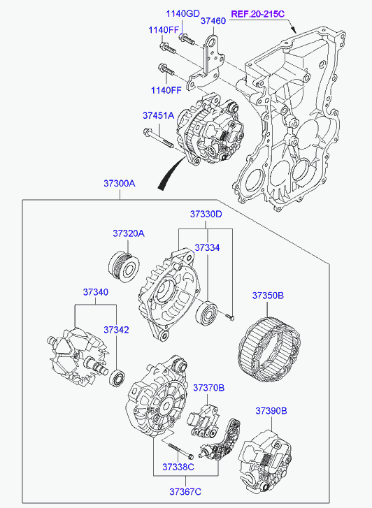 Hyundai (BEIJING) 37370-2B300 - Regulator, alternator aaoparts.ro