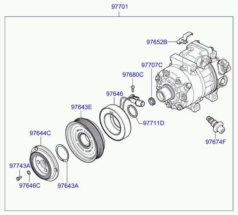 KIA-HYUNDAI 97701-3K125 - Compresor, climatizare aaoparts.ro