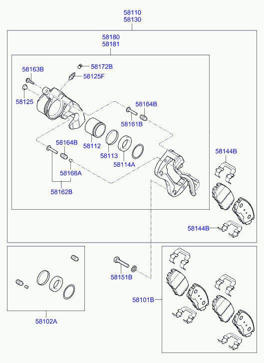 Hyundai 581803KA10 - Etrier frana aaoparts.ro