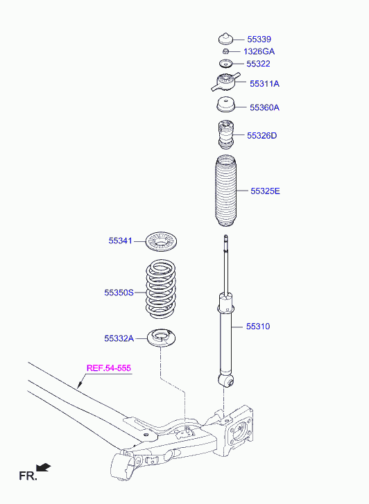 Hyundai 55311H5000 - Rulment sarcina suport arc aaoparts.ro