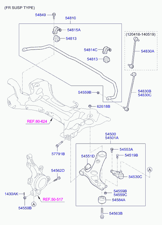 Hyundai 54501-3S200 - Brat, suspensie roata aaoparts.ro