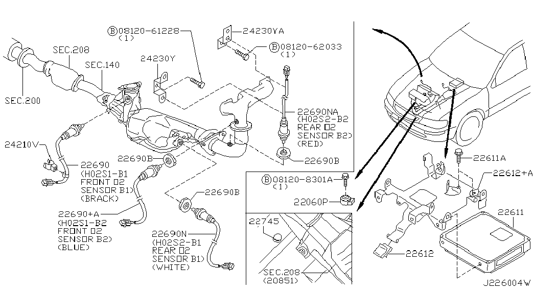 NISSAN 226A14L712 - Sonda Lambda aaoparts.ro