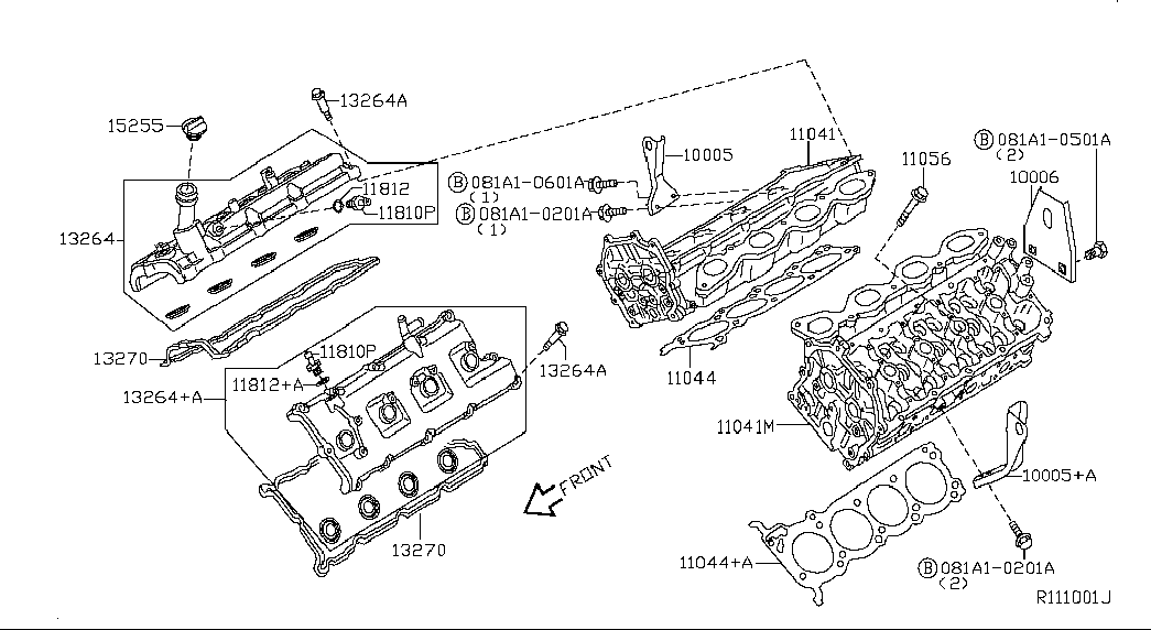 NISSAN 11056-3Z001 - Set surub, chiulasa aaoparts.ro