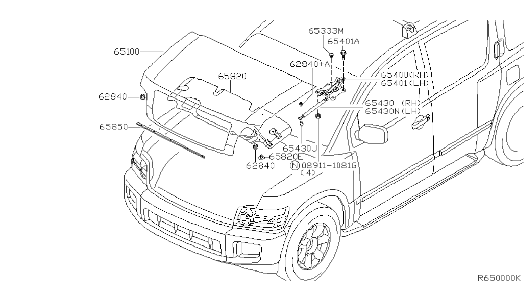 NISSAN 62840-D0100 - Tampon,compartiment motor aaoparts.ro