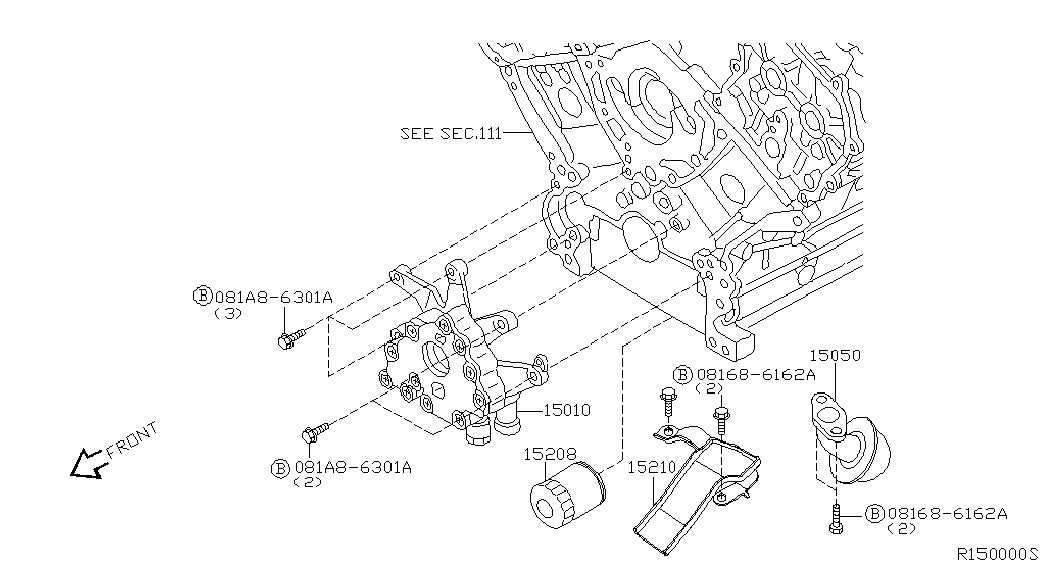 NISSAN 1520831U01 - Filtru ulei aaoparts.ro