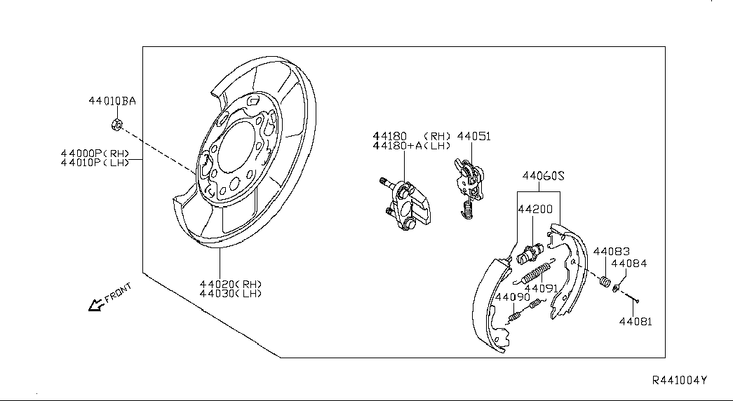NISSAN D4060-3JA0C - Set saboti frana, frana de mana aaoparts.ro