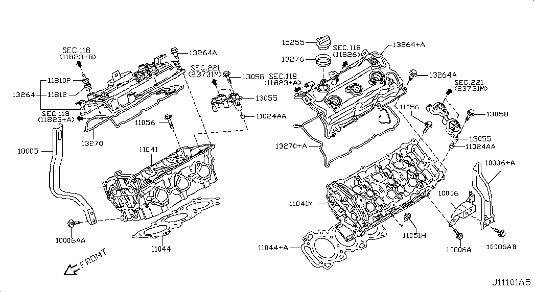 NISSAN 11056-JK20A - Set surub, chiulasa aaoparts.ro