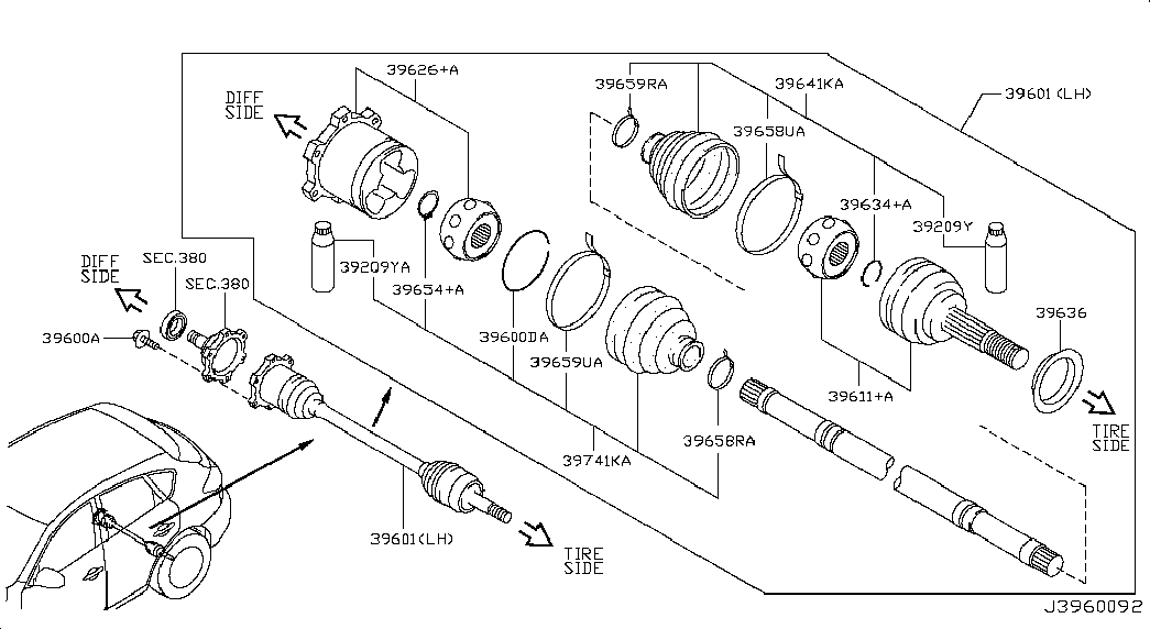 NISSAN 39242-JG00A - Colier de fixare aaoparts.ro