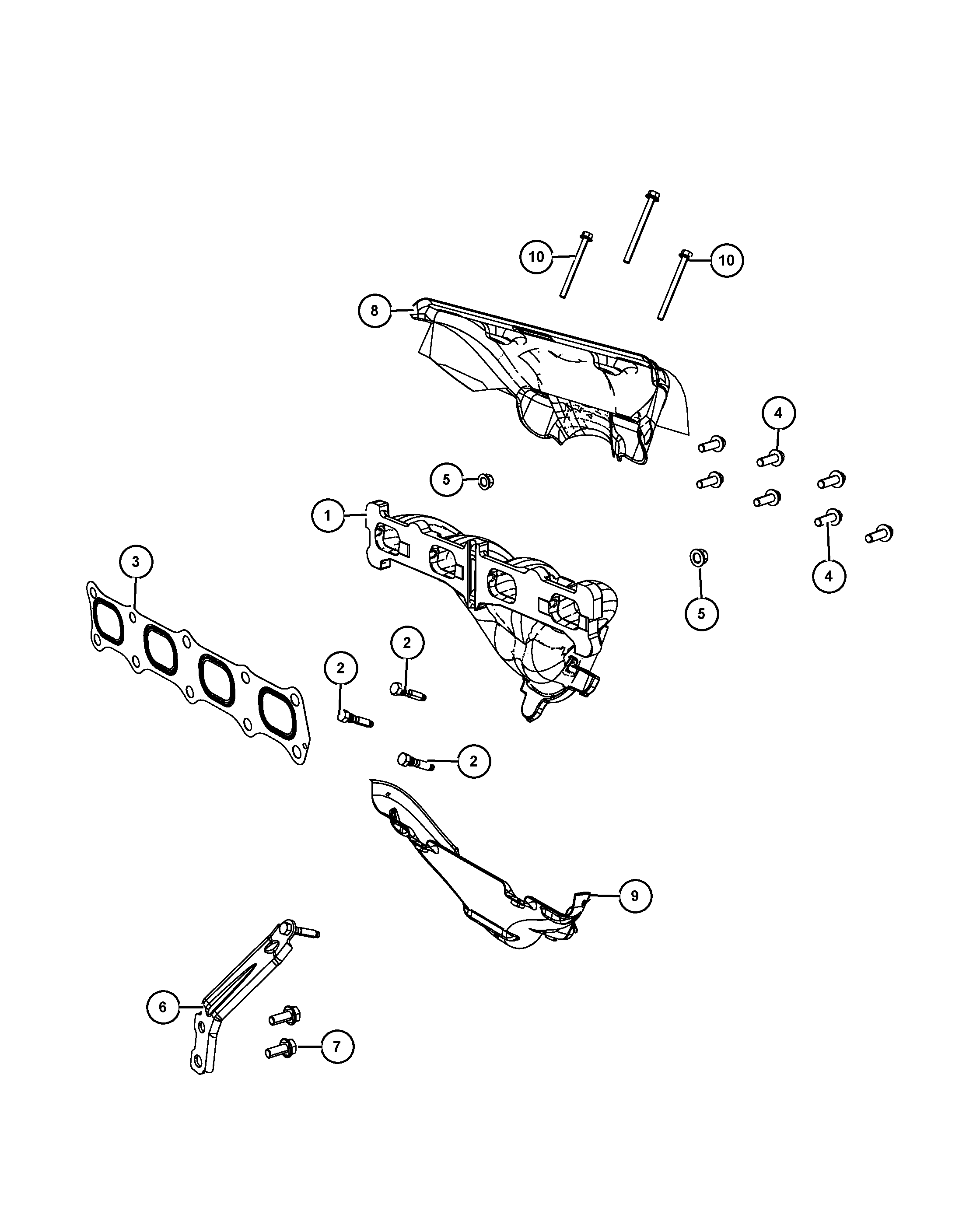 Mitsubishi 1555 A185 - Garnitura, galerie evacuare aaoparts.ro