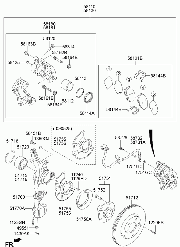 KIA 581011MA00 - Set placute frana,frana disc aaoparts.ro