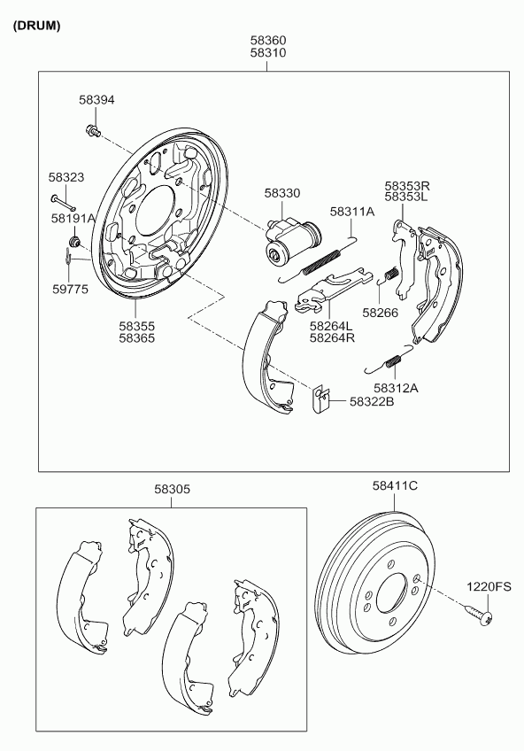 KIA-HYUNDAI 58350-07A00 - Set saboti frana aaoparts.ro