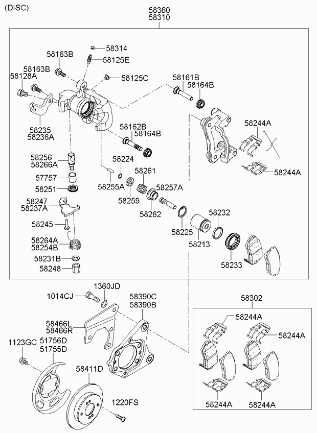 KIA-HYUNDAI 5836007000 - Set saboti frana aaoparts.ro