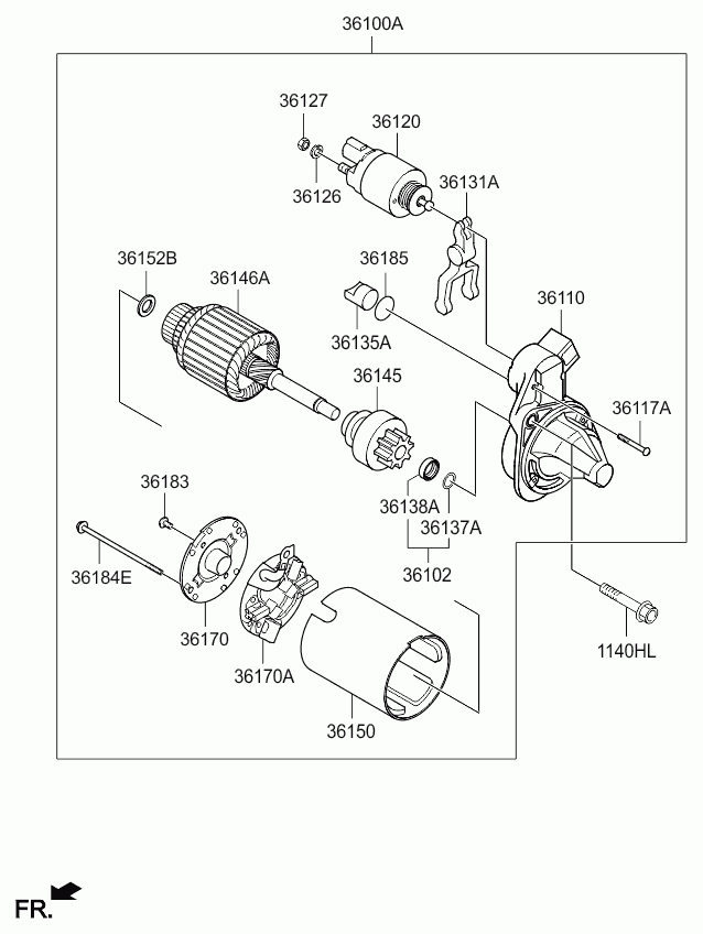 Hyundai (BEIJING) 36100-2B110 - Starter aaoparts.ro