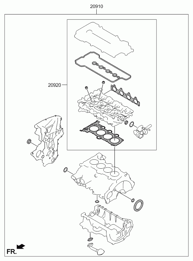 KIA-HYUNDAI 20920-2BK01 - Set garnituri, chiulasa aaoparts.ro