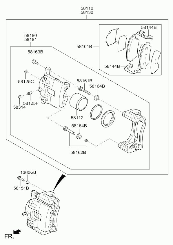 KIA 58101A4A01 - Set placute frana,frana disc aaoparts.ro