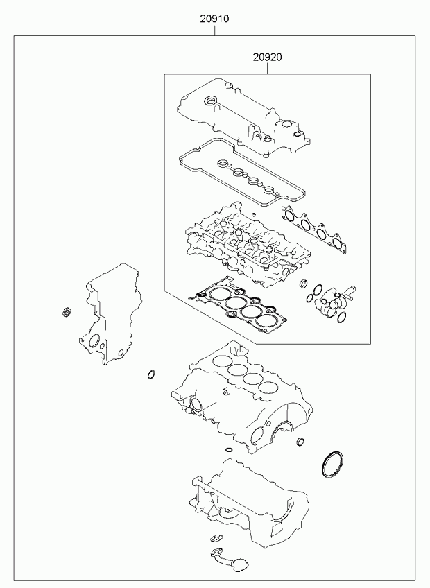 KIA-HYUNDAI 20920-2BH02 - Set garnituri, chiulasa aaoparts.ro