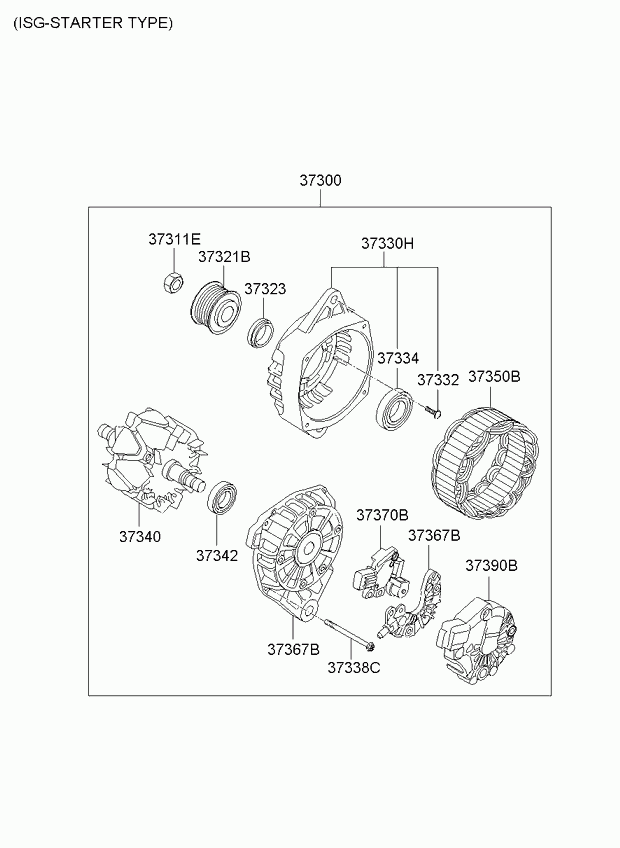 Hyundai (BEIJING) 37300-2B101 - Generator / Alternator aaoparts.ro