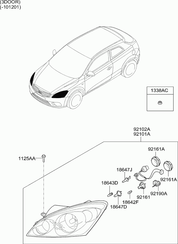 KIA-HYUNDAI 92102-1H070 - Far aaoparts.ro