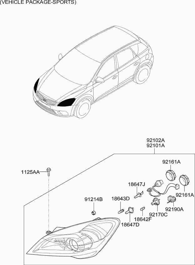 KIA-HYUNDAI 92102-1H070 - Far aaoparts.ro