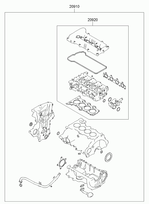 KIA-HYUNDAI 20920-2BA00 - Set garnituri, chiulasa aaoparts.ro