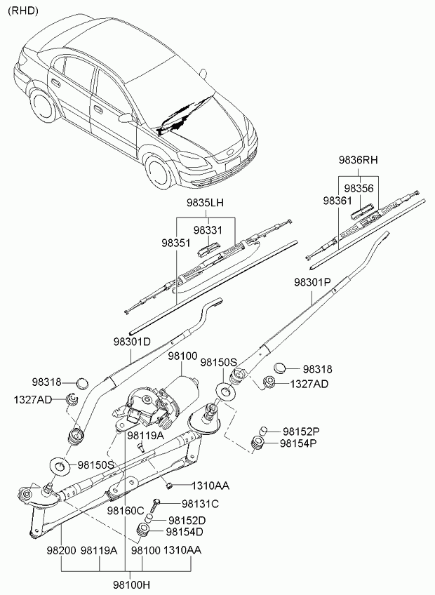 KIA 98350-1G000 - Lamela stergator aaoparts.ro