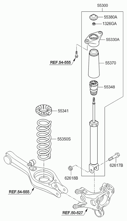 KIA 55300A2050 - Amortizor aaoparts.ro