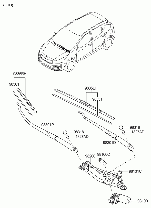 KIA-HYUNDAI 98350-A2000 - Lamela stergator aaoparts.ro