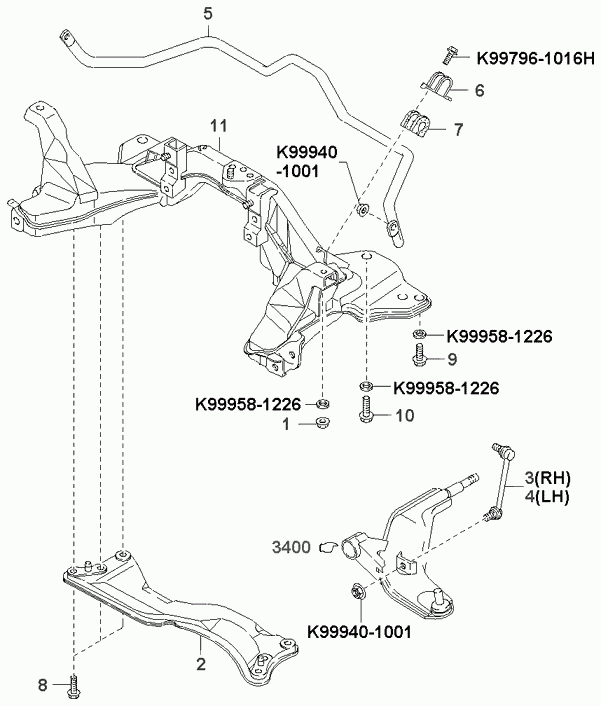 KIA KGA2A-34-170A - Brat / bieleta suspensie, stabilizator aaoparts.ro