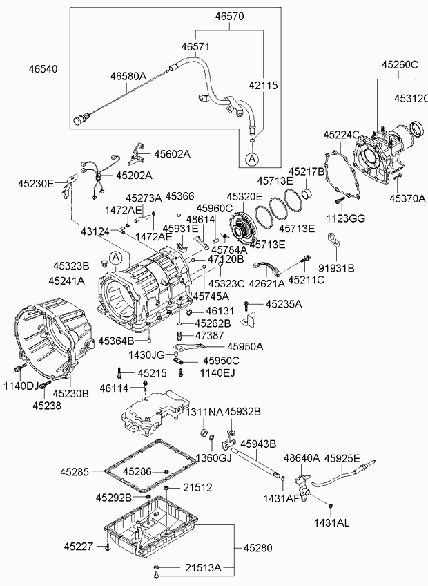 KIA 45230-4C402 - Set piese, schimb ulei transmisie automata aaoparts.ro