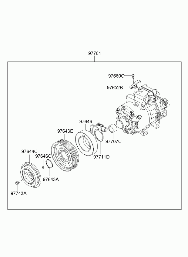 KIA-HYUNDAI 97701-2H002 - Compresor, climatizare aaoparts.ro