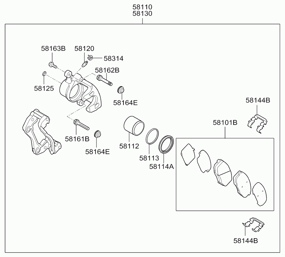 KIA 58110-1H000 - Etrier frana aaoparts.ro