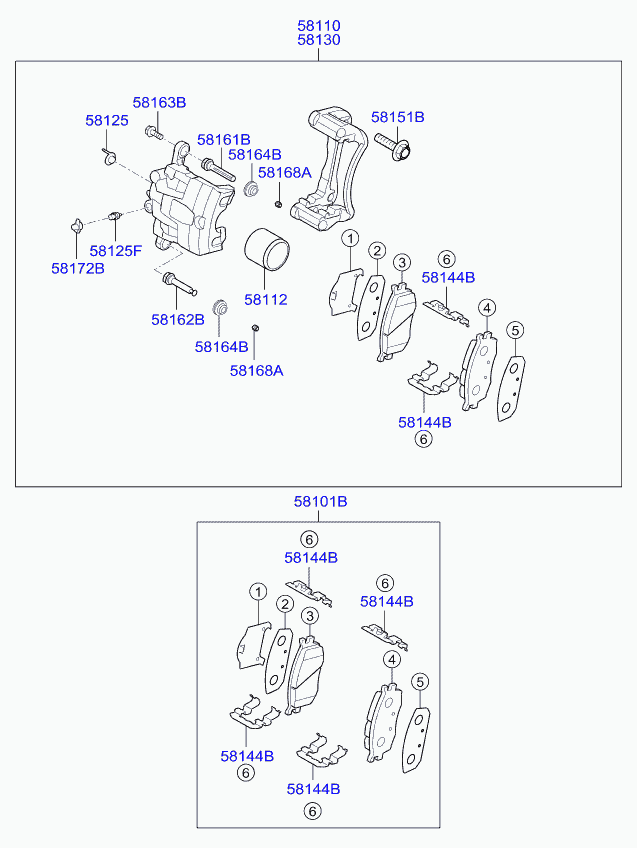 KIA 581301F000 - Etrier frana aaoparts.ro