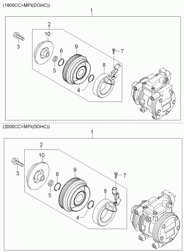 KIA-HYUNDAI 97701-2F000 - Compresor, climatizare aaoparts.ro