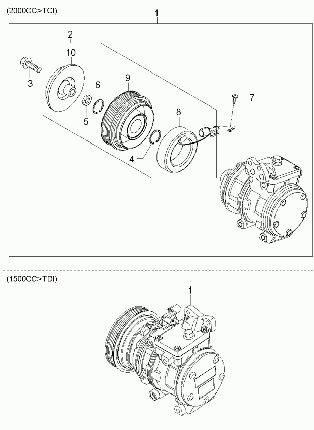 KIA-HYUNDAI 97701-2F000 - Compresor, climatizare aaoparts.ro