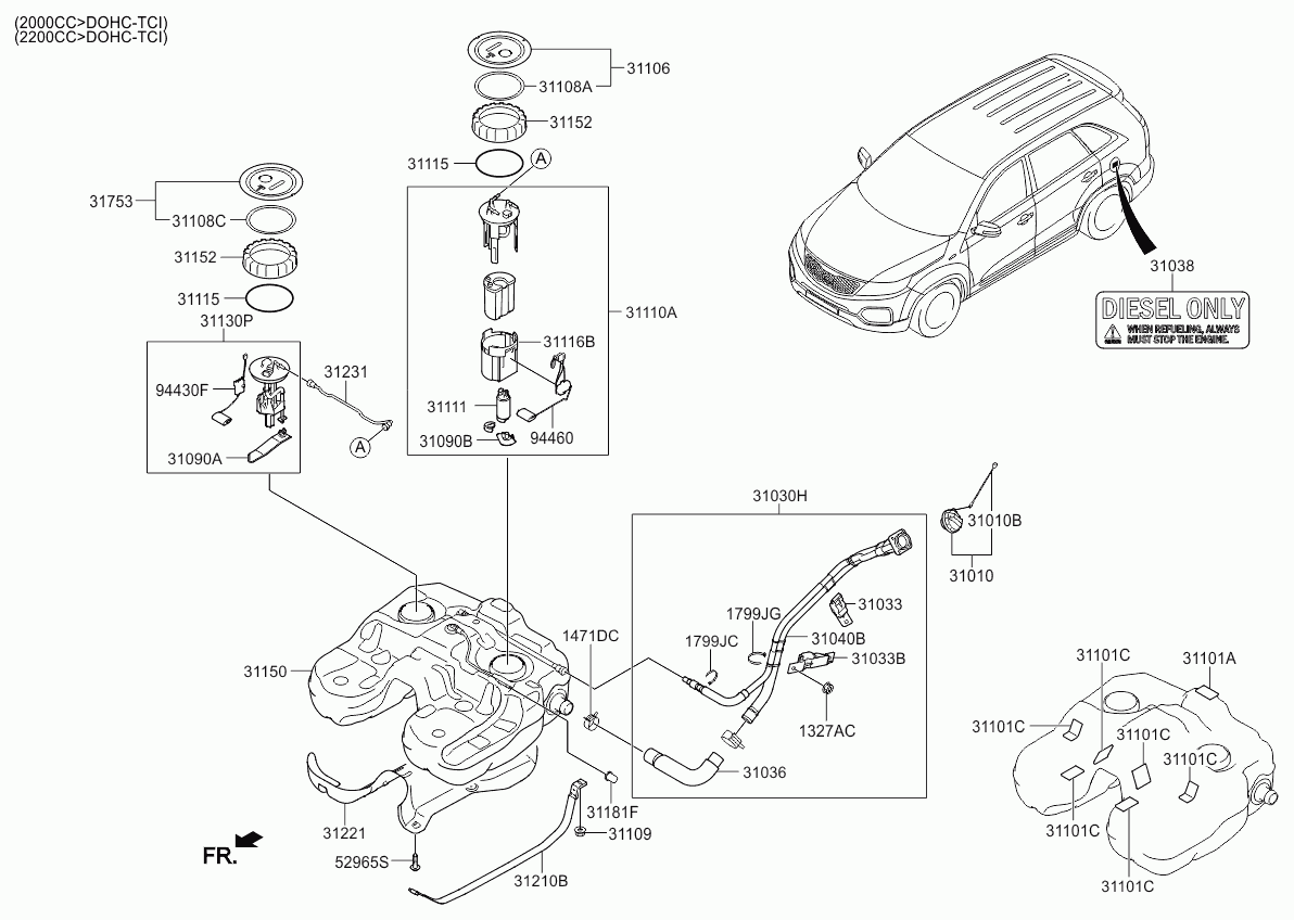 KIA-HYUNDAI 311102P900 - Modul alimentare combustibil aaoparts.ro