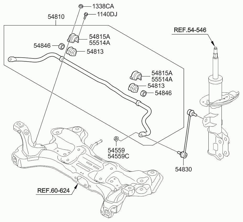KIA-HYUNDAI 54813-3X000 - Cuzinet, stabilizator aaoparts.ro