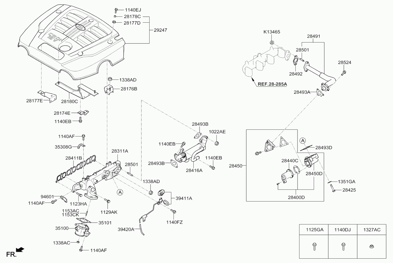 KIA-HYUNDAI 28355-4A001 - Garnitura, galerie admisie aaoparts.ro