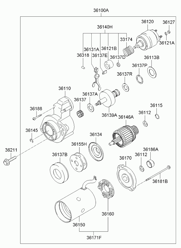 KIA-HYUNDAI 36100-4A010 - Starter aaoparts.ro