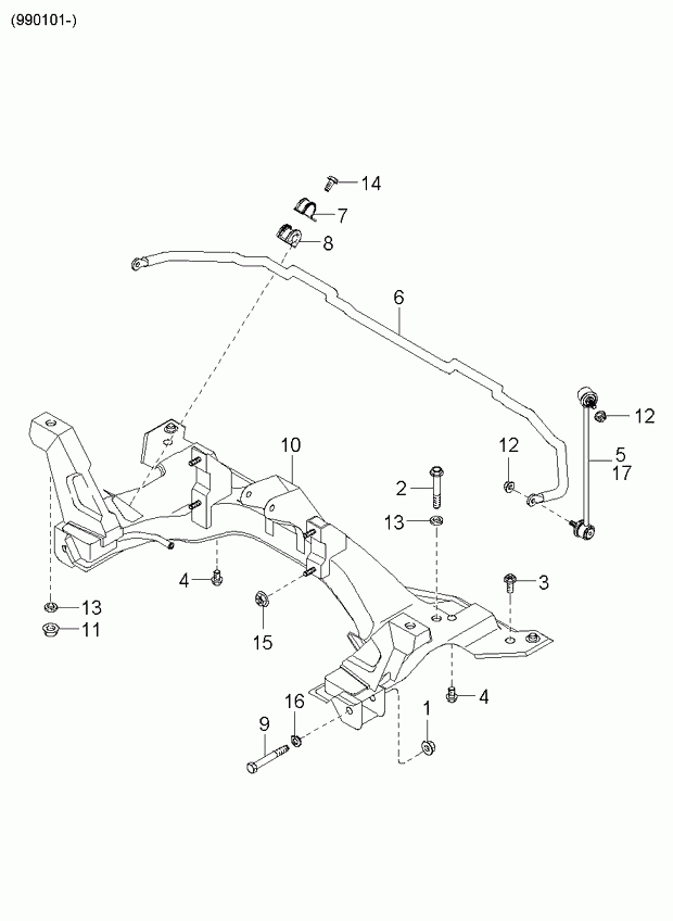 Hyundai 0K2NA-34-156** - Cuzinet, stabilizator aaoparts.ro