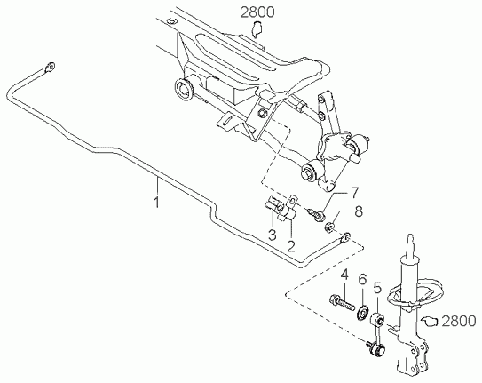 KIA 0K2M2-28-150 - Brat / bieleta suspensie, stabilizator aaoparts.ro