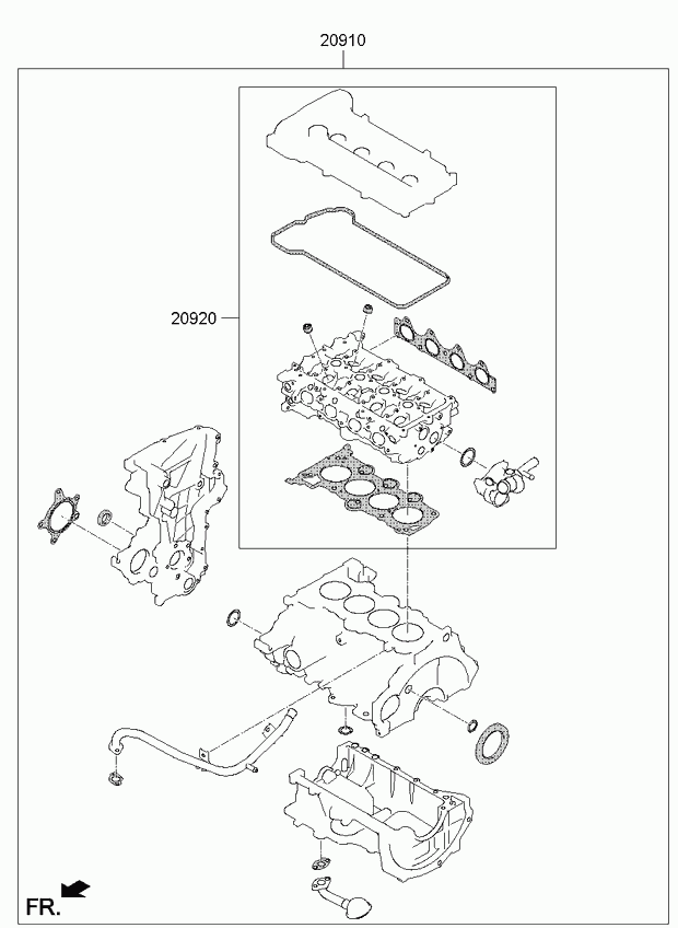 KIA 20920-2BB01 - Set garnituri, chiulasa aaoparts.ro