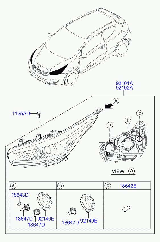KIA-HYUNDAI 92101-A2220 - Far aaoparts.ro