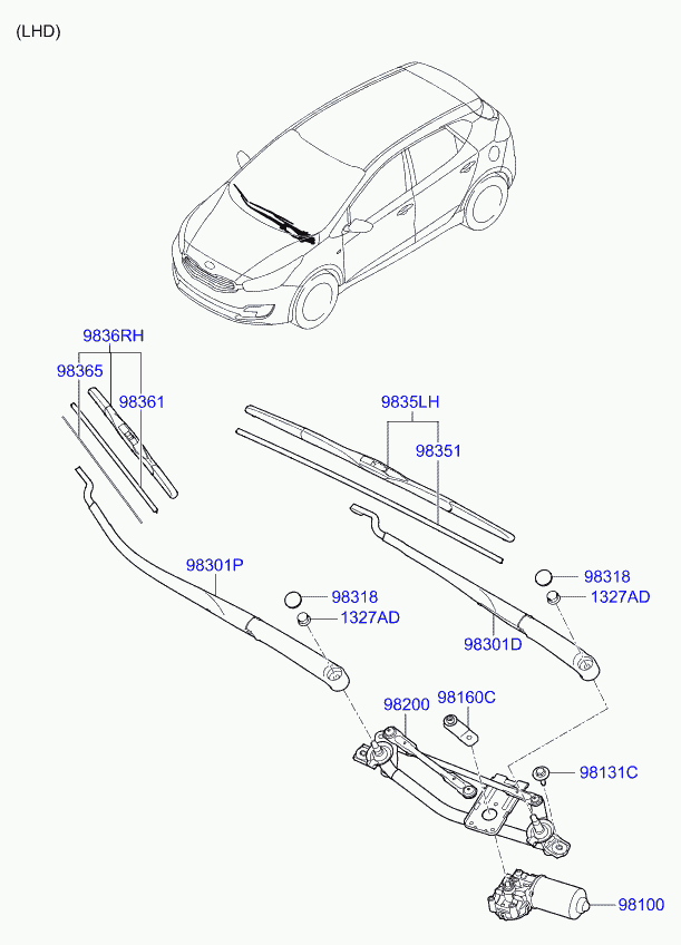 KIA-HYUNDAI 98350-A2000 - Lamela stergator aaoparts.ro