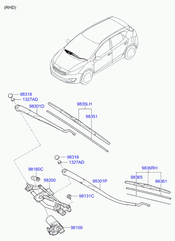 KIA-HYUNDAI 98350-A2000 - Lamela stergator aaoparts.ro